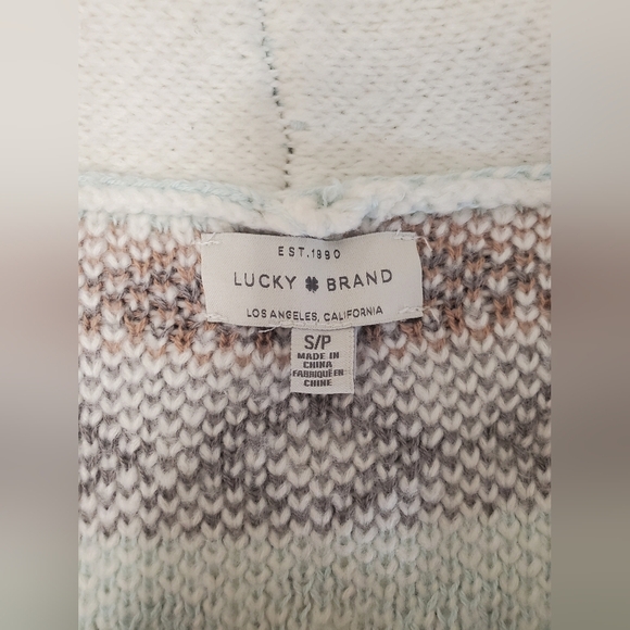 Lucky Brand Size s/p Women's Tan Patterned Sweater Doesn't Come With Belt - Picture 8 of 11